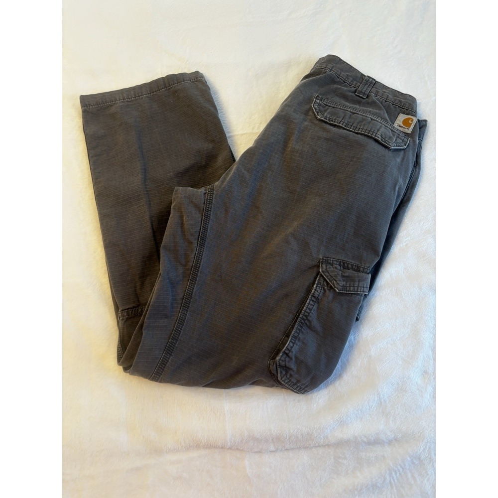 Carhartt Men's Pants 38x32 Relaxed Fit Workwear Cargo Distressed Gray Utility‎